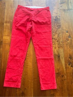 34x34 J. Crew Bowery Corduroy Red Pants EUC